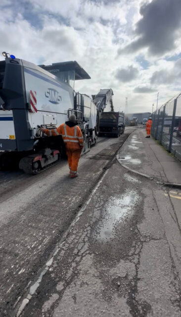 Road Resurfacing Asphalt Pour