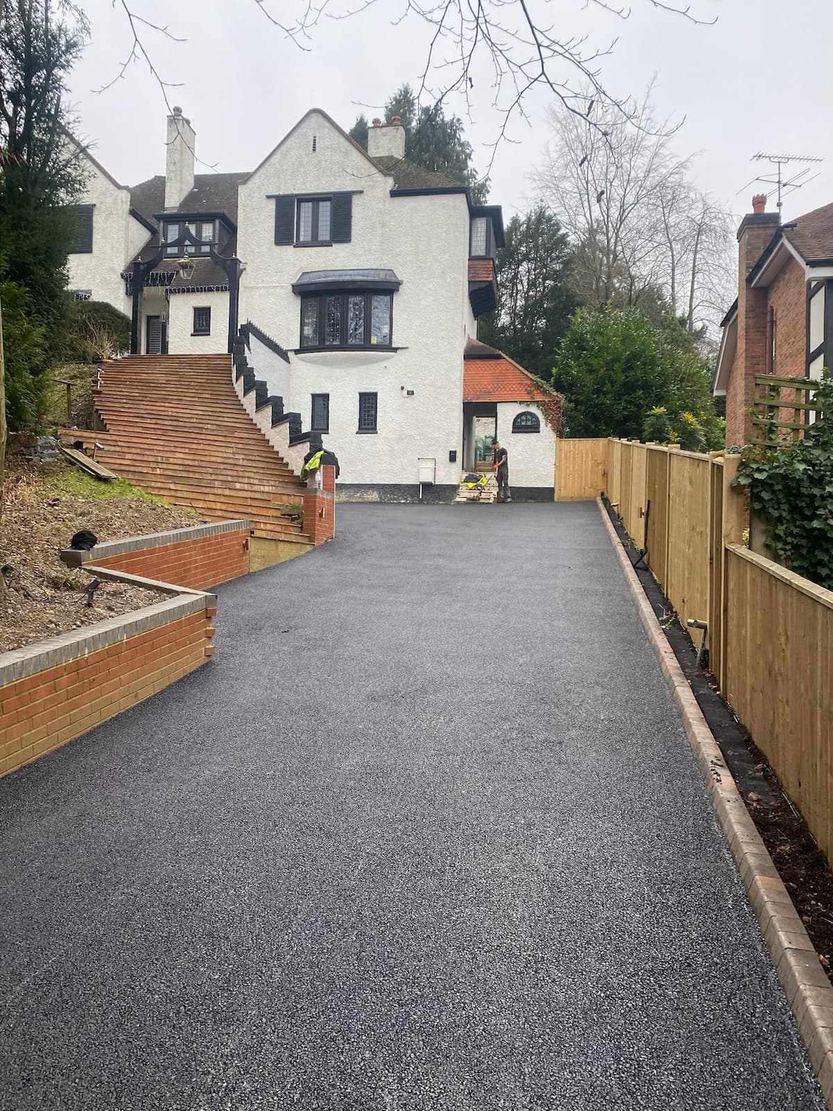 Driveway with tarmac surface