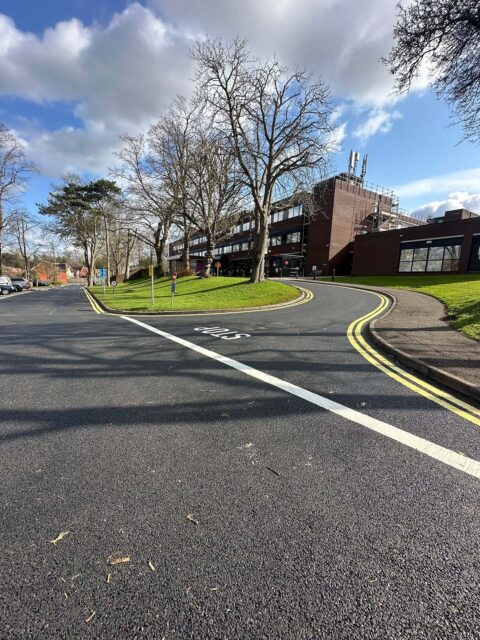 Freshly resurfaced road